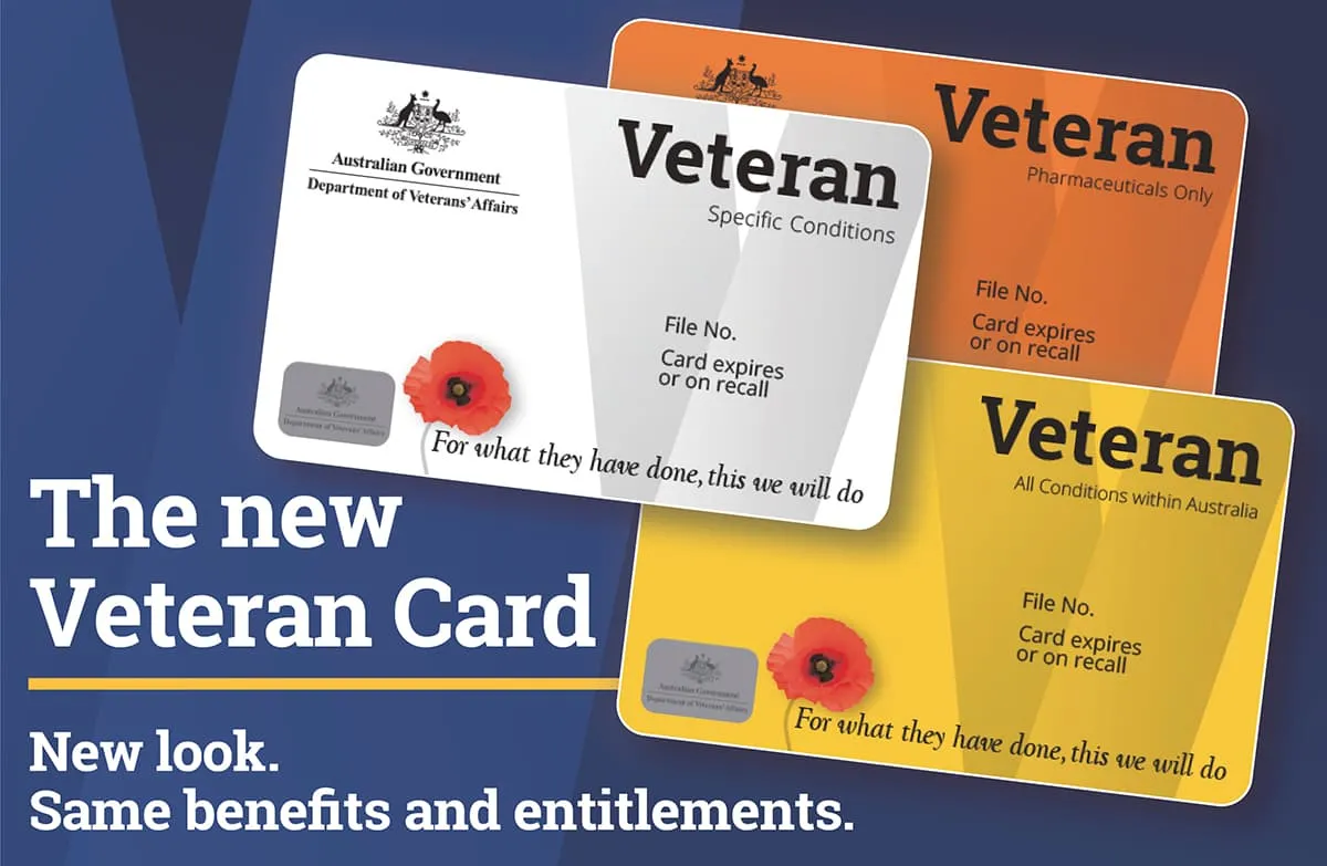 DVA Gold, Orange, and White Veteran Cards