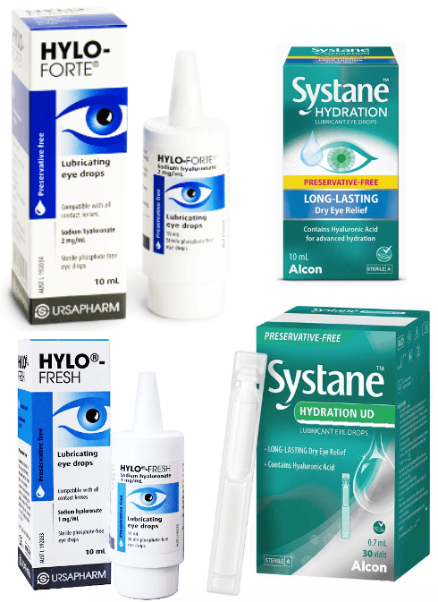 Recommended eye drops by carina eye care